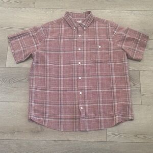 Weatherproof Vintage plaid linen/cotton shirt. Men XL. Like new condition. Nice!